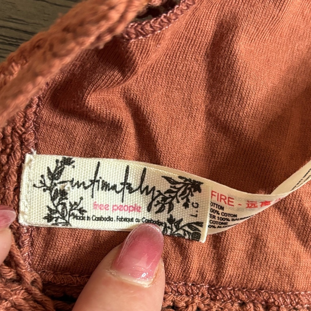 Free People Sydney Crochet Lace Bralette Canyon Sunset Boho Festival Top Sz L - Picture 6 of 6
